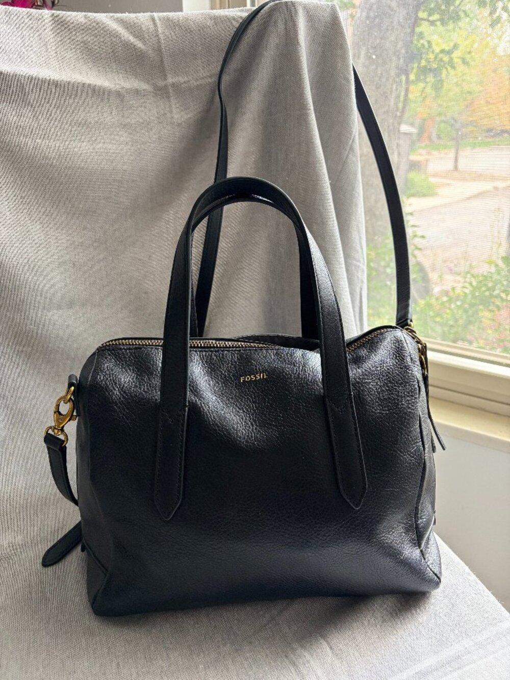 FOSSIL Sydney Satchel, Deep Blue